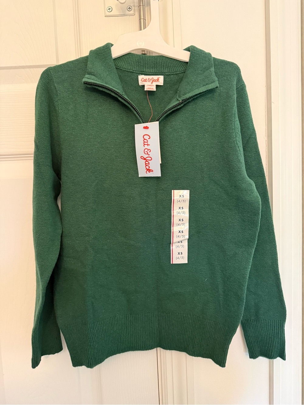 Cat & Jack Men's Zip-Up Sweater in Forest Green
